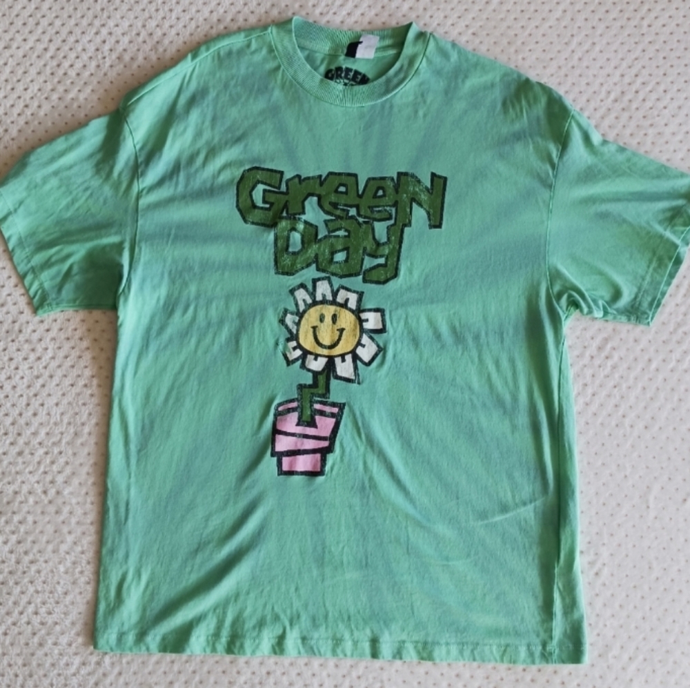 Tie dye Green day band T-shirt by divided. tag reads small, but fits bigger!
